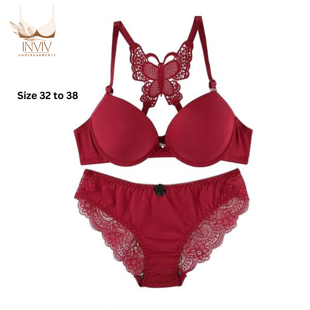 front opening with steel clip butterfly bra set for girls & women, push up and padded bra, with next comfort level. front opening with steel clip butterfly bra set for girls & women, push up and padded bra, with next comfort level.