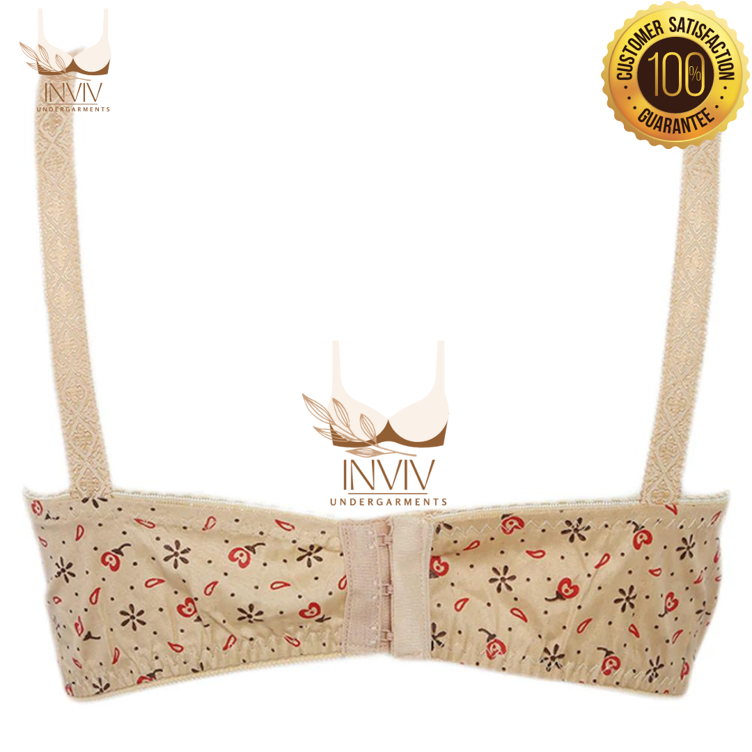 soft cotton printed bra non padded, non wired, adjustable straps, 100% cotton, soft cotton feel with extra grip and fitted cup size. soft cotton printed bra non padded, non wired, adjustable straps, 100% cotton, soft cotton feel with extra grip and fitted cup size.