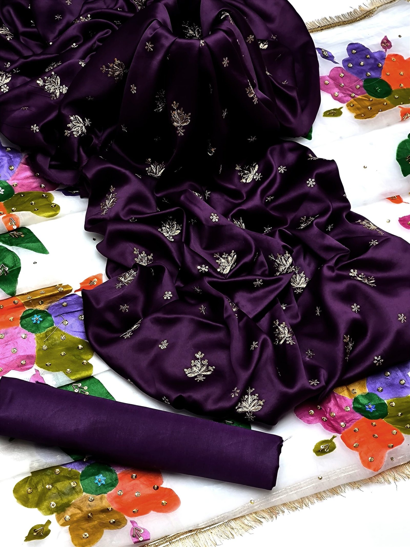 shamoz silk embroidered shirt, kattan silk trouser, & organza handcrafted dupatta, luxury partywear fancy ensemble shamoz silk embroidered shirt, kattan silk trouser, & organza handcrafted dupatta, luxury partywear fancy ensemble