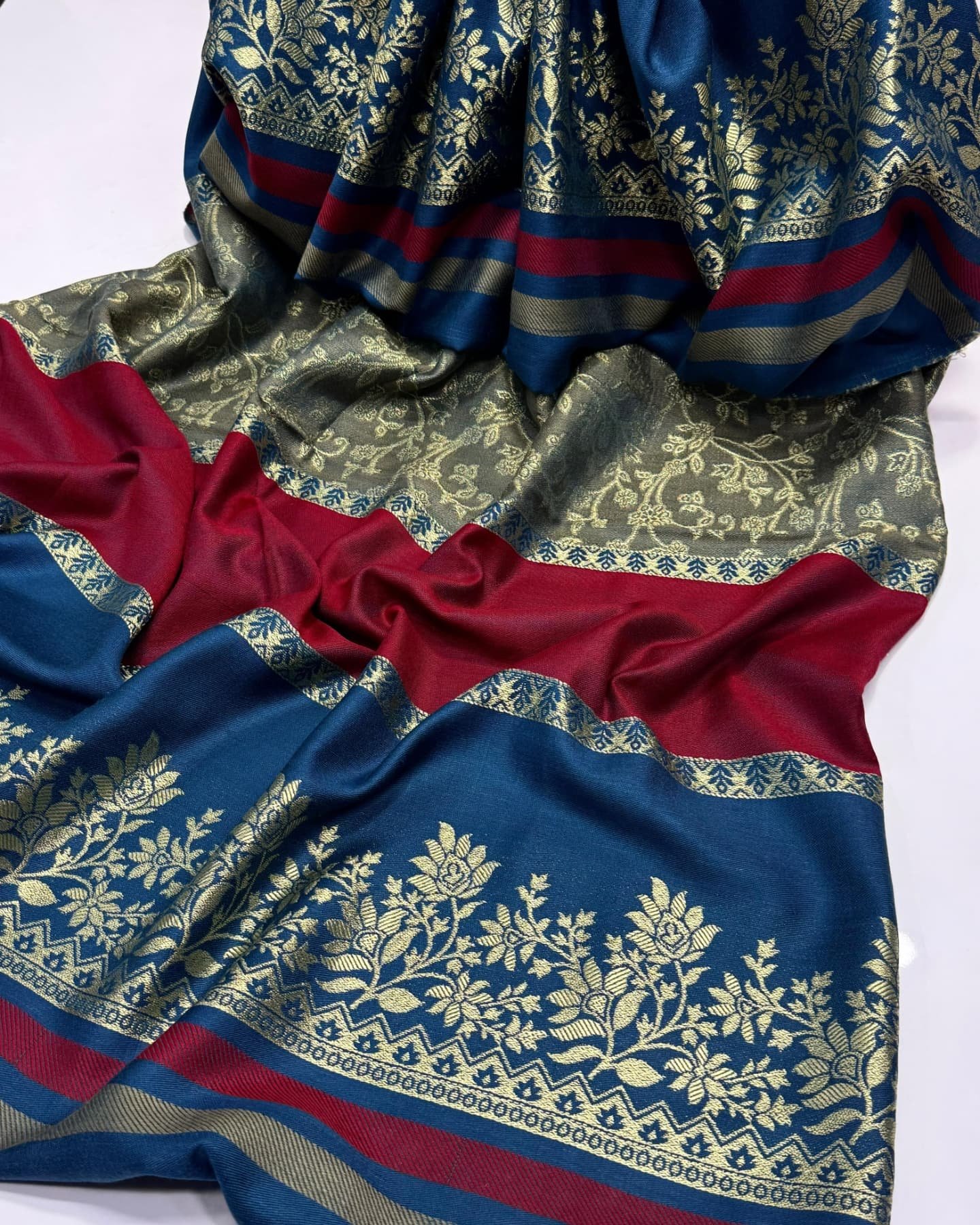 elegant pashmina jacquard banarsi shawl – premium quality, 2.5 yards (88"x44") elegant pashmina jacquard banarsi shawl – premium quality, 2.5 yards (88"x44")