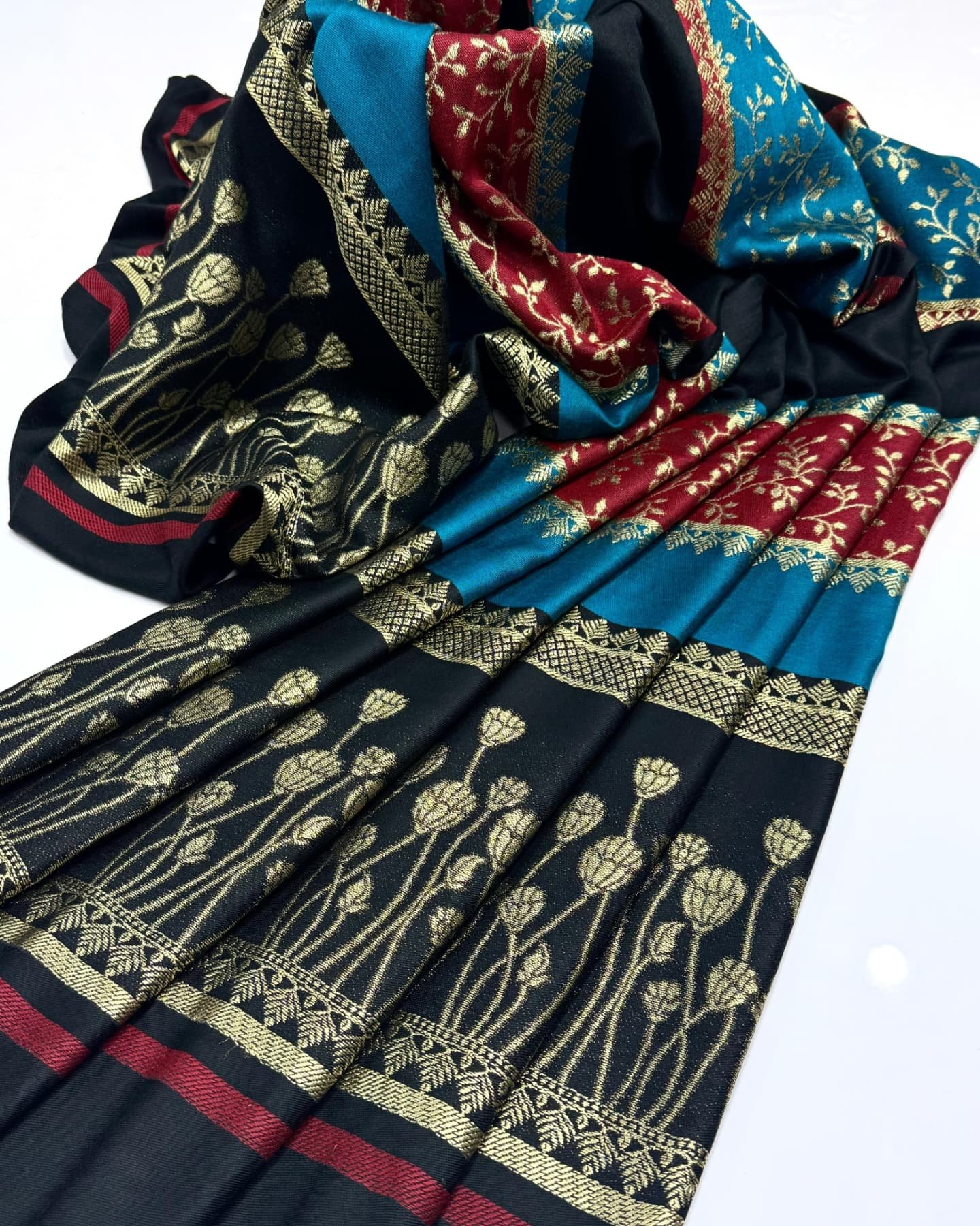 elegant pashmina jacquard banarsi shawl – premium quality, 2.5 yards (88"x44") elegant pashmina jacquard banarsi shawl – premium quality, 2.5 yards (88"x44")
