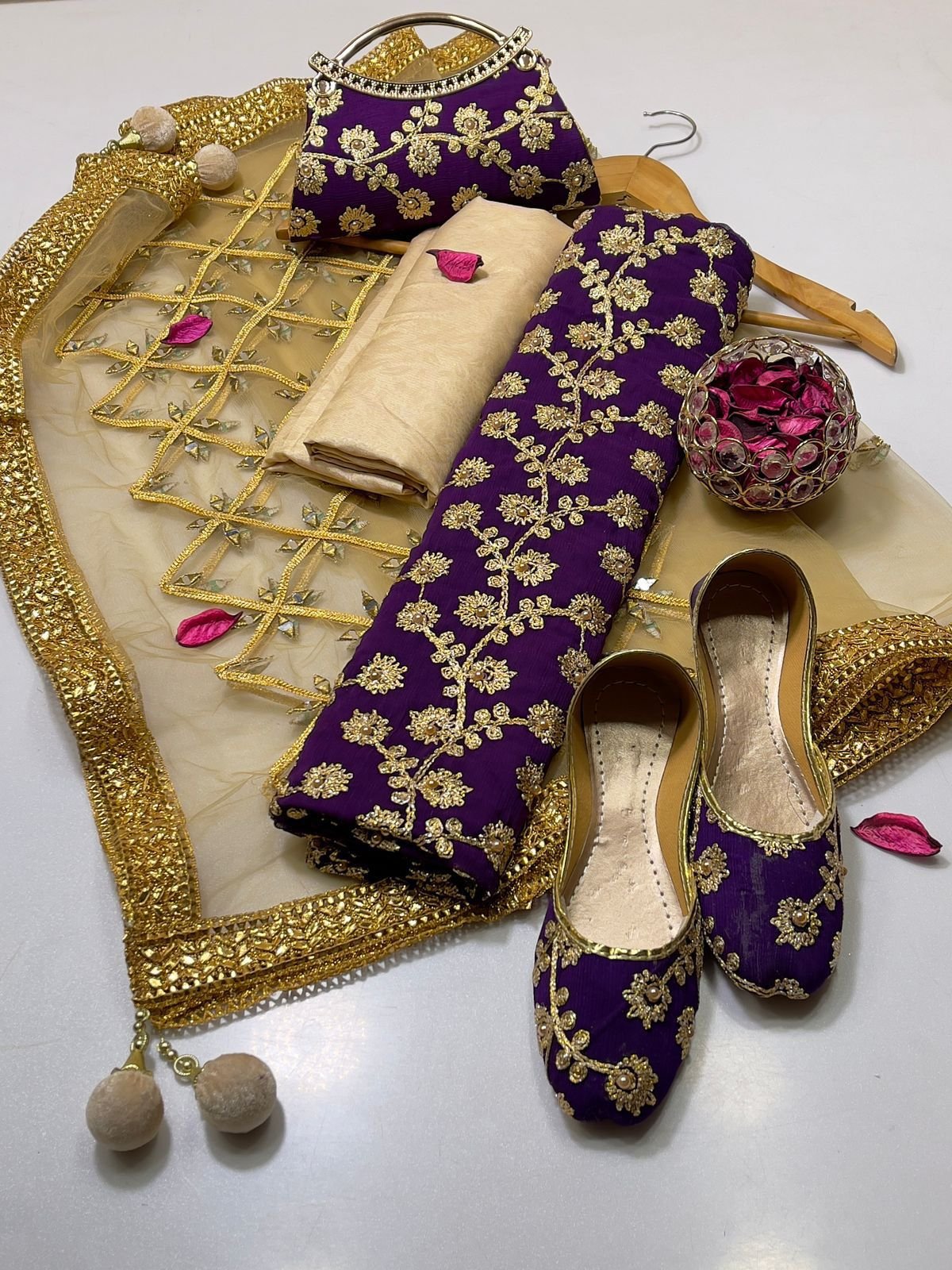 fancy 5pc suit | chiffon embroidery | masuri shalwar | mirror work dupatta | matching khussa & clutch fancy 5pc suit | chiffon embroidery | masuri shalwar | mirror work dupatta | matching khussa & clutch