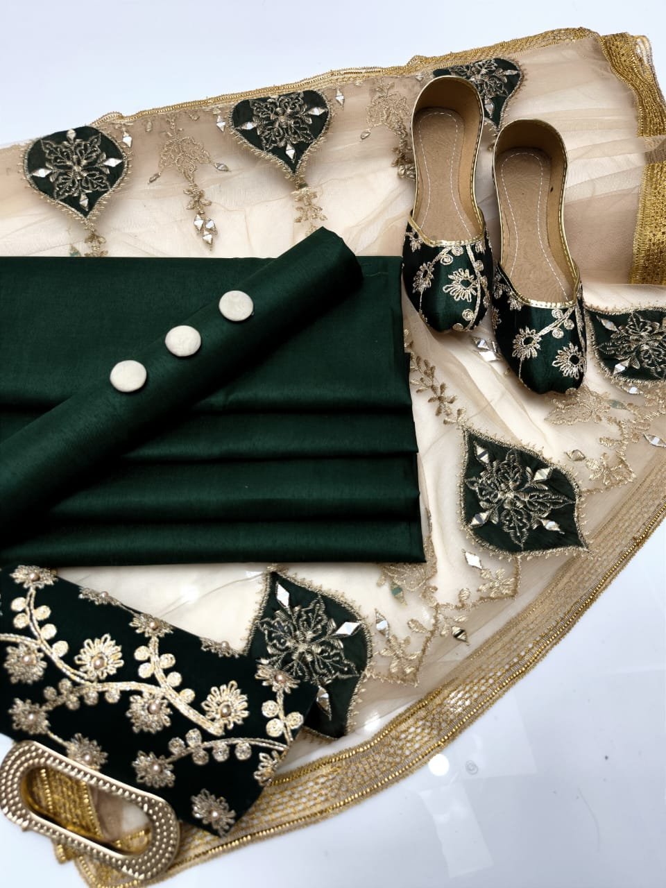 party wear | 5pc collection | kataan shirt & trouser | net mirror & lace work dupatta | embroidered khussa & clutch party wear | 5pc collection | kataan shirt & trouser | net mirror & lace work dupatta | embroidered khussa & clutch