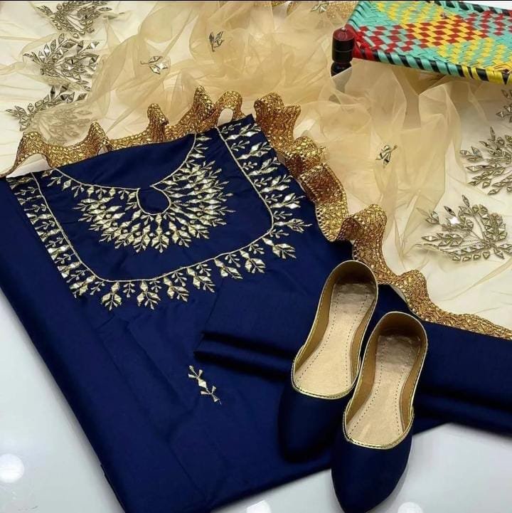 4pc party wear | fancy katan dress | mirror work shirt & trouser | mirror work net dupatta 4pc party wear | fancy katan dress | mirror work shirt & trouser | mirror work net dupatta