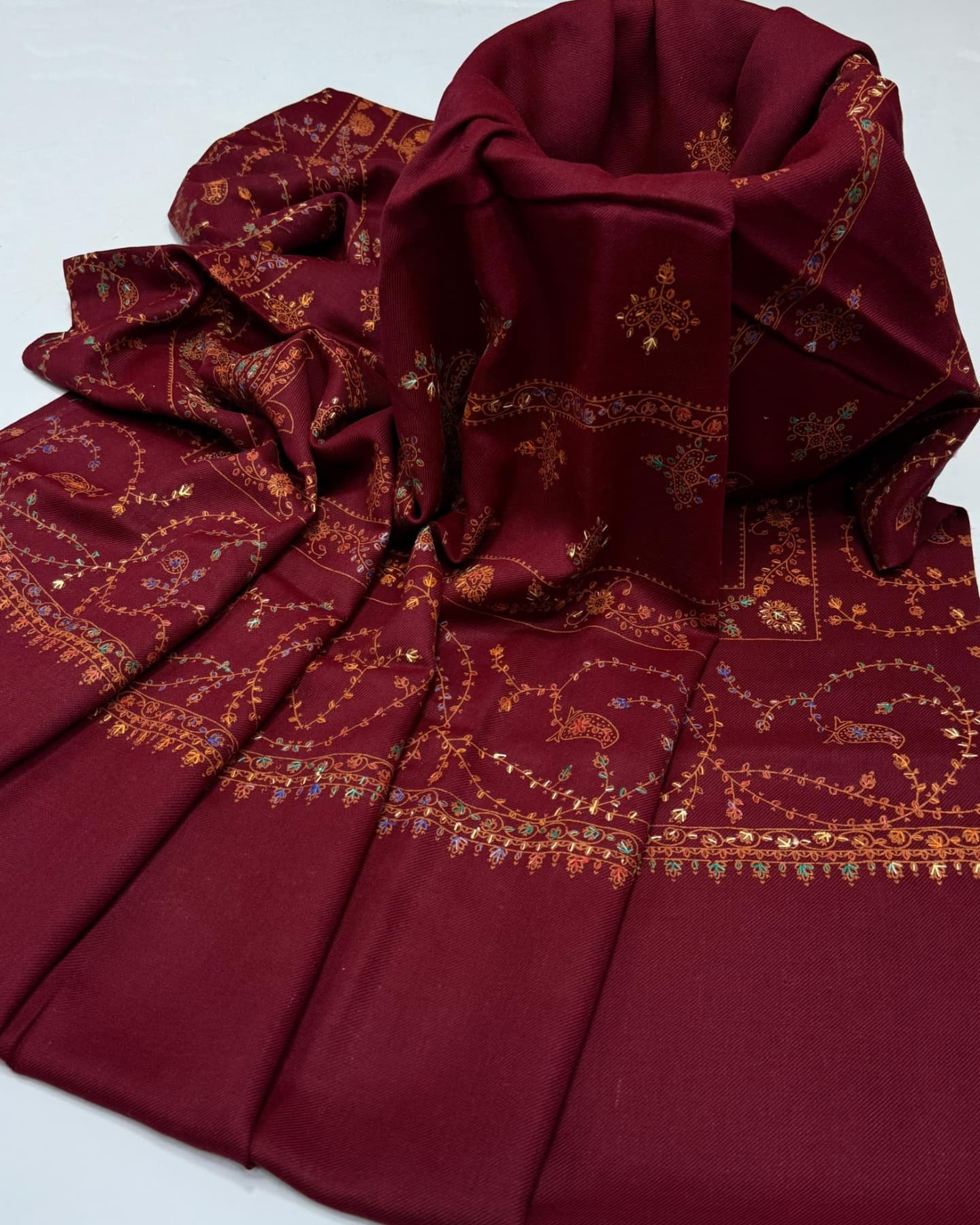 pashmina kashmiri embroidery shawl – handcrafted embroidery with block print, 2.5 yard premium quality wrap pashmina kashmiri embroidery shawl – handcrafted embroidery with block print, 2.5 yard premium quality wrap