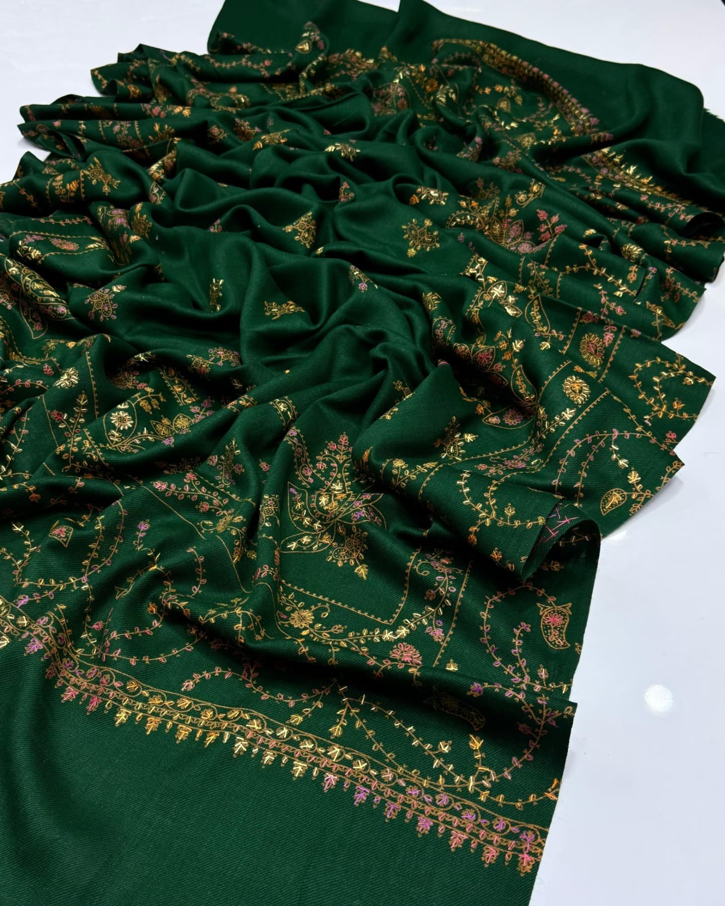 pashmina kashmiri embroidery shawl – handcrafted embroidery with block print, 2.5 yard premium quality wrap pashmina kashmiri embroidery shawl – handcrafted embroidery with block print, 2.5 yard premium quality wrap