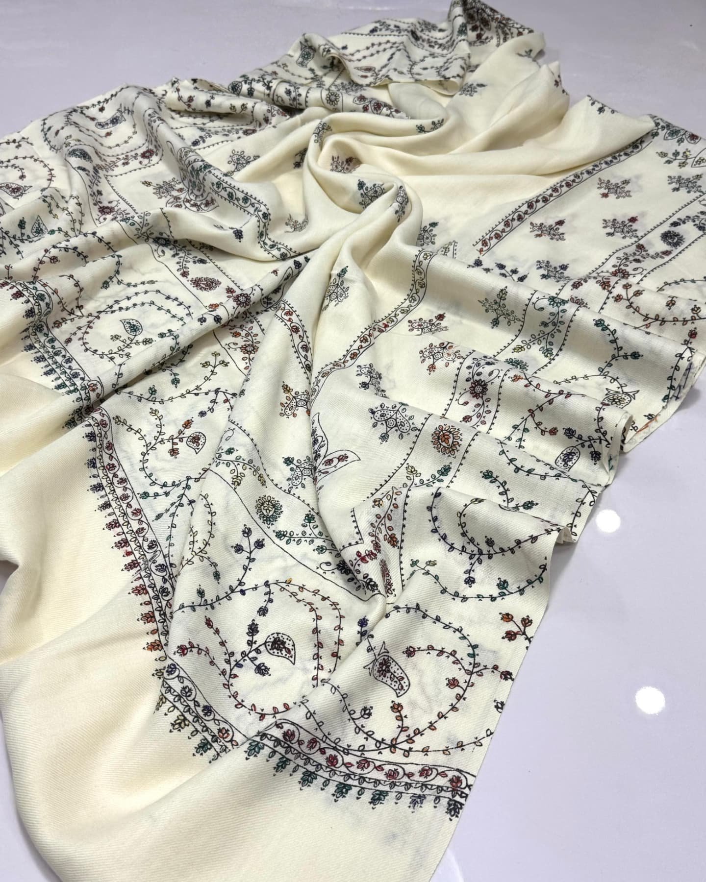 pashmina kashmiri embroidery shawl – handcrafted embroidery with block print, 2.5 yard premium quality wrap pashmina kashmiri embroidery shawl – handcrafted embroidery with block print, 2.5 yard premium quality wrap