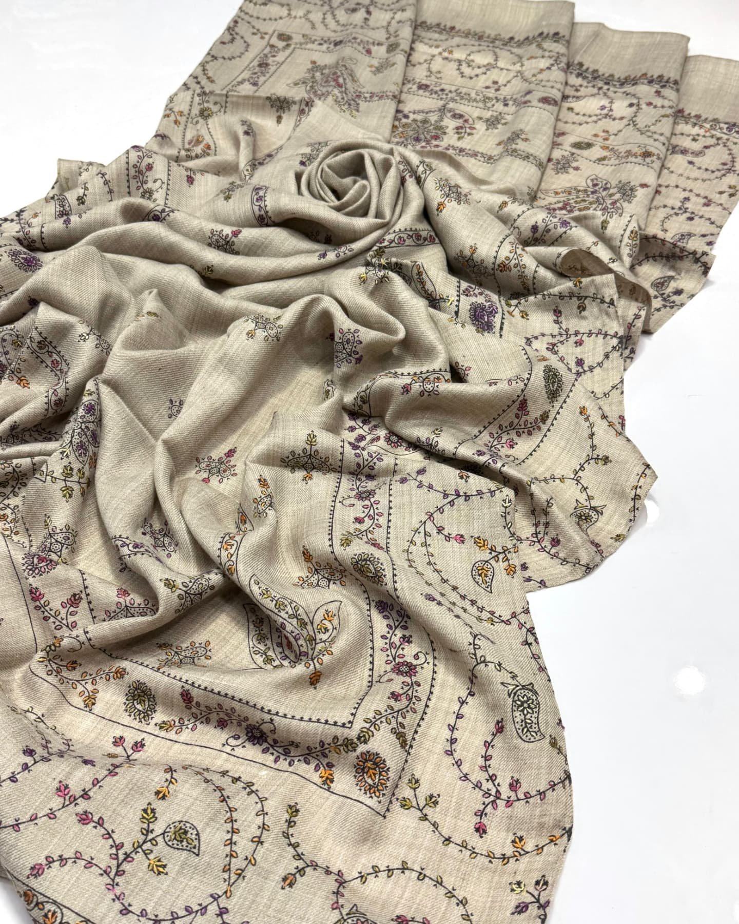 pashmina kashmiri embroidery shawl – handcrafted embroidery with block print, 2.5 yard premium quality wrap pashmina kashmiri embroidery shawl – handcrafted embroidery with block print, 2.5 yard premium quality wrap